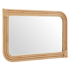Corsica Natural Curved Rectangle Rattan Wall Mirror - Ornate Home