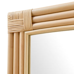 Corsica Natural Curved Rectangle Rattan Wall Mirror - Ornate Home