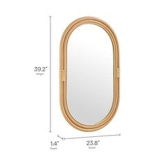 Corsica Natural Oval Rattan Wall Mirror - Ornate Home