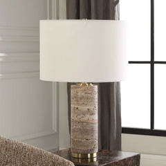 Cortado Brown/Gold Travertine Table Lamp - Ornate Home
