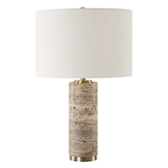 Cortado Brown/Gold Travertine Table Lamp - Ornate Home