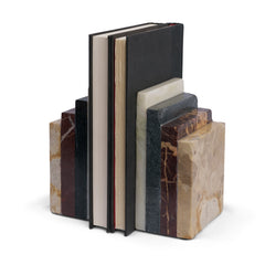 Corte Beige Mixed Marble Stacked Bookends
