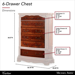 Cortina Honey Walnut 6-Drawer Chest - Ornate Home