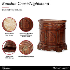 Cortina Honey Walnut Bedside Chest - Ornate Home