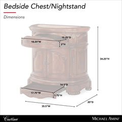 Cortina Honey Walnut Bedside Chest - Ornate Home
