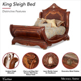 Cortina Honey Walnut Eastern King Sleigh Bed - Ornate Home