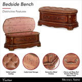 Cortina Honey Walnut Leather Bedside Bench - Ornate Home