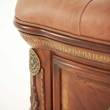 Cortina Honey Walnut Leather Bedside Bench - Ornate Home