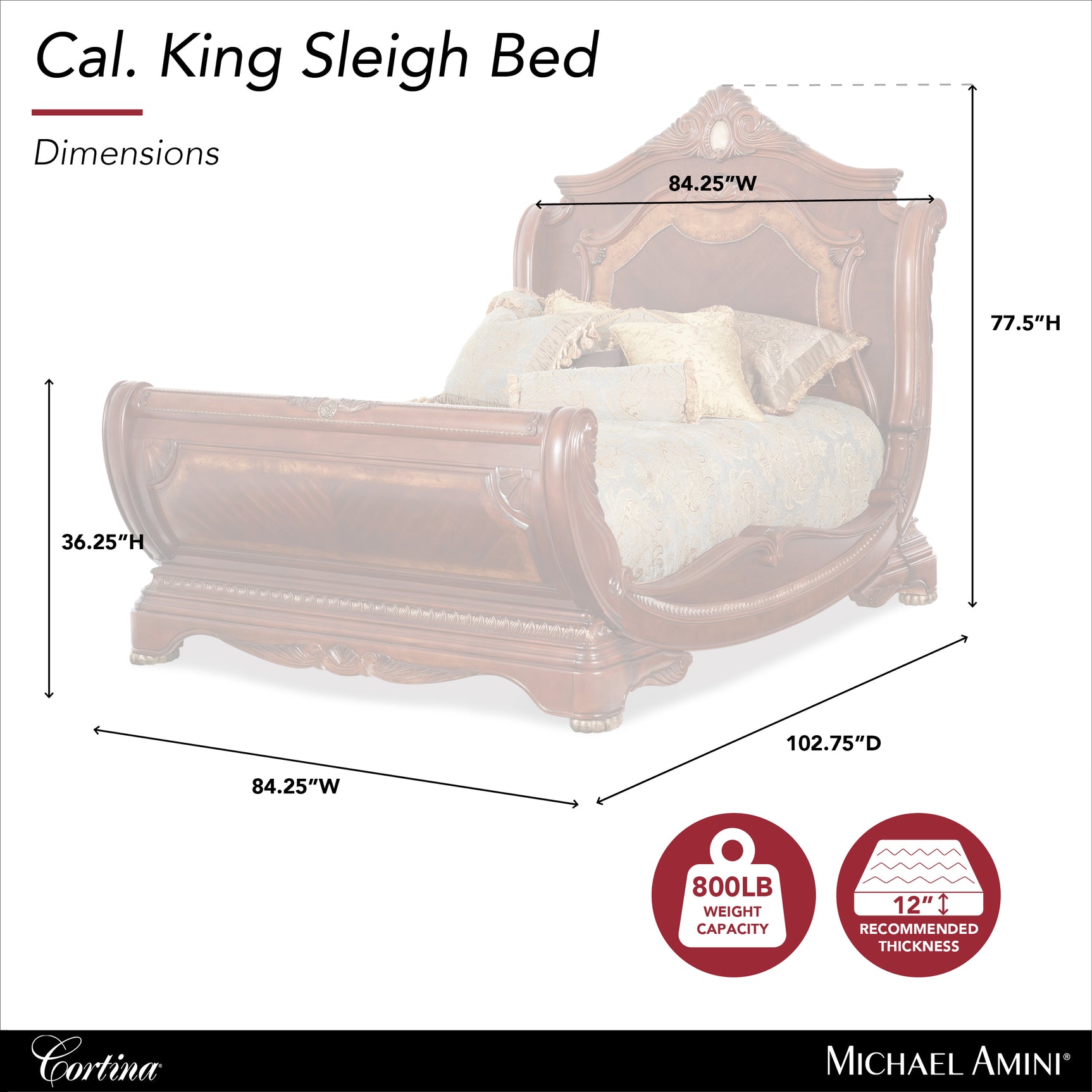 Cortina Honey Walnut/Quarry Cal. King Sleigh Bed - Ornate Home
