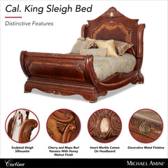 Cortina Honey Walnut/Quarry Cal. King Sleigh Bed - Ornate Home