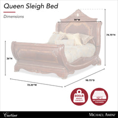 Cortina Honey Walnut Queen Sleigh Bed - Ornate Home