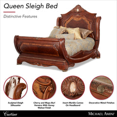 Cortina Honey Walnut Queen Sleigh Bed - Ornate Home