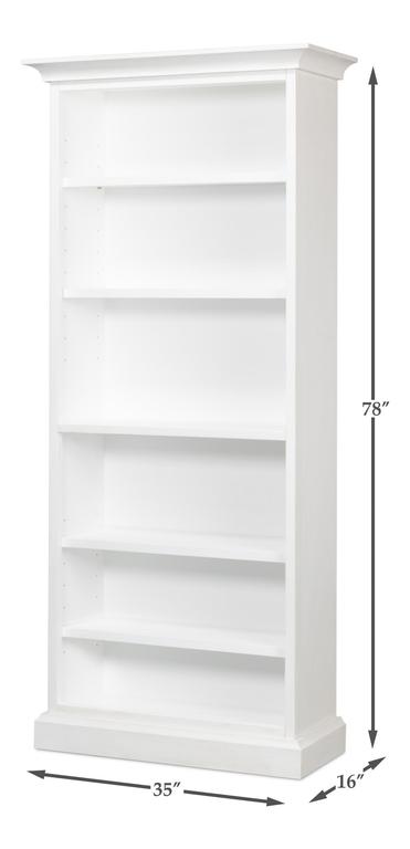 Cortina White Open Shelf Bookcase - Ornate Home