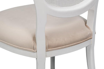 Cortina White Oval Cane Back Side Chair (Set of 2) - Ornate Home