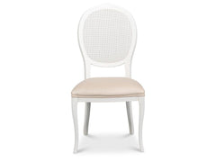 Cortina White Oval Cane Back Side Chair (Set of 2) - Ornate Home