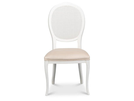 Cortina White Oval Cane Back Side Chair (Set of 2) - Ornate Home