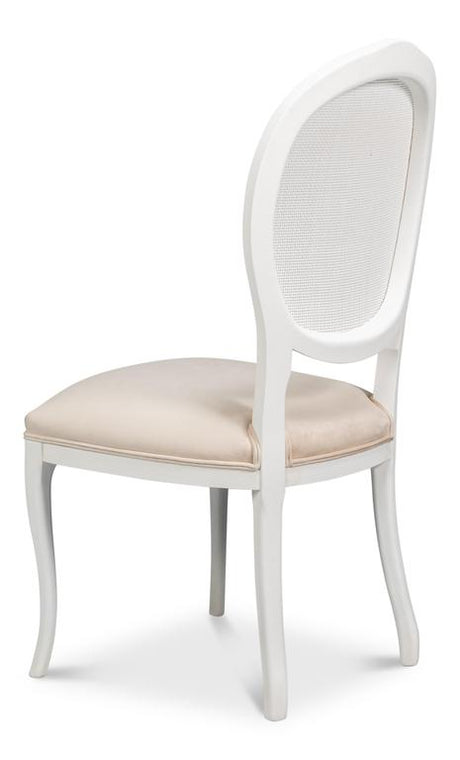 Cortina White Oval Cane Back Side Chair (Set of 2) - Ornate Home