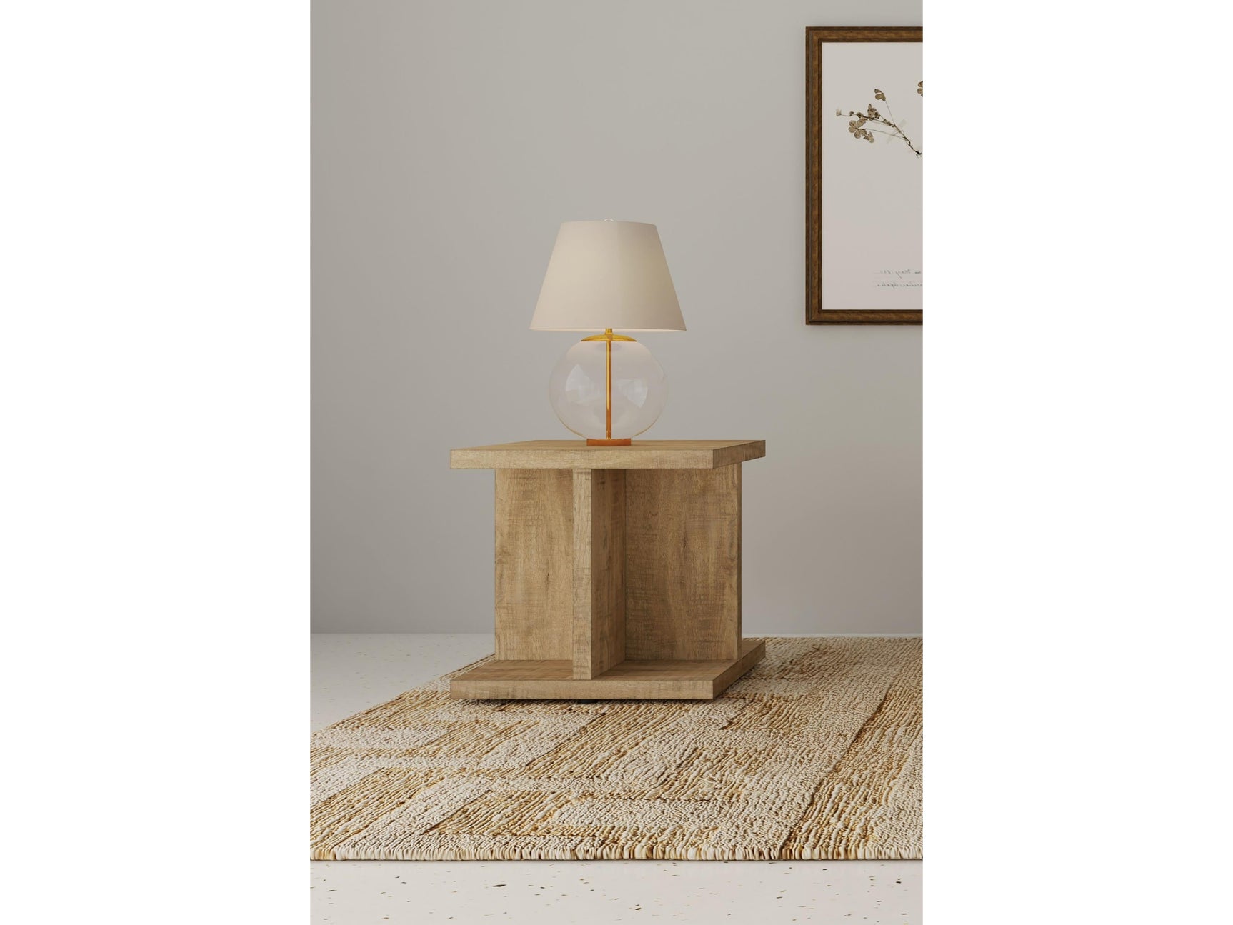 Cortona Mango Square Engineered Wood End Side Table - Ornate Home