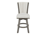 Corvallis Beige/Brushed Gray Swivel Counter Height Chair - Ornate Home