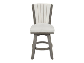 Corvallis Beige/Brushed Gray Swivel Counter Height Chair - Ornate Home