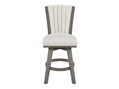 Corvallis Beige/Brushed Gray Swivel Counter Height Chair - Ornate Home