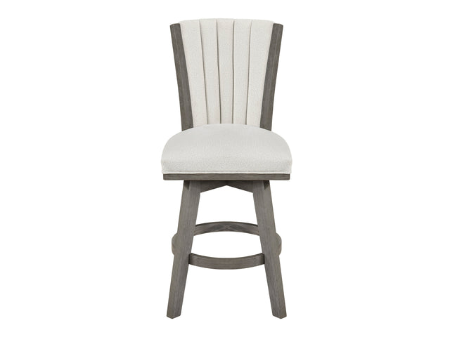 Corvallis Beige/Brushed Gray Swivel Counter Height Chair - Ornate Home
