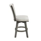Corvallis Beige/Brushed Gray Swivel Counter Height Chair - Ornate Home
