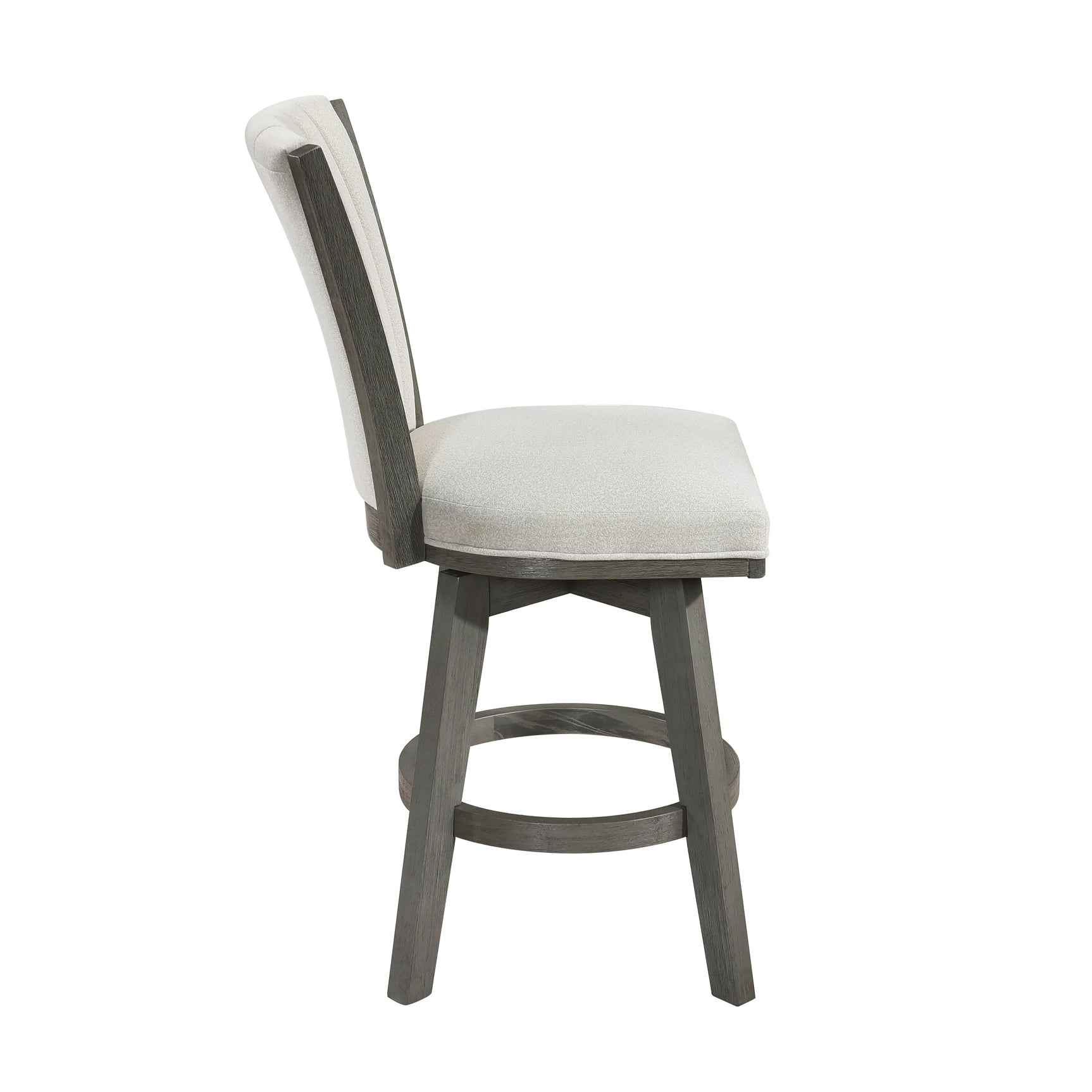 Corvallis Beige/Brushed Gray Swivel Counter Height Chair - Ornate Home