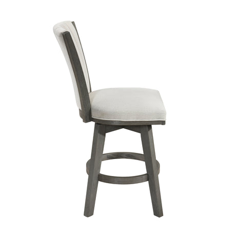 Corvallis Beige/Brushed Gray Swivel Counter Height Chair - Ornate Home