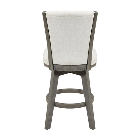 Corvallis Beige/Brushed Gray Swivel Counter Height Chair - Ornate Home