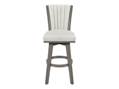 Corvallis Beige/Brushed Gray Swivel Pub Height Chair - Ornate Home