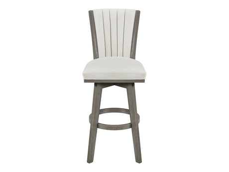Corvallis Beige/Brushed Gray Swivel Pub Height Chair - Ornate Home