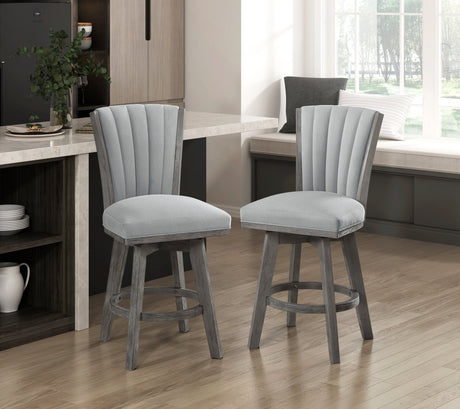 Corvallis Gray Swivel Counter Height Chair (Set of 2) - Ornate Home
