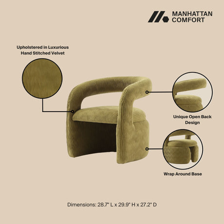 Corvette Dining Chair in Olive Green - Ornate Home