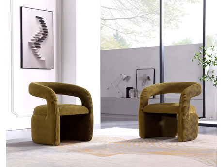 Corvette Dining Chairs in Olive Green (set of 2) - Ornate Home