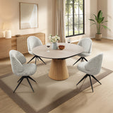 Corwin Gray Side Chair W/Swivel (Set-2)