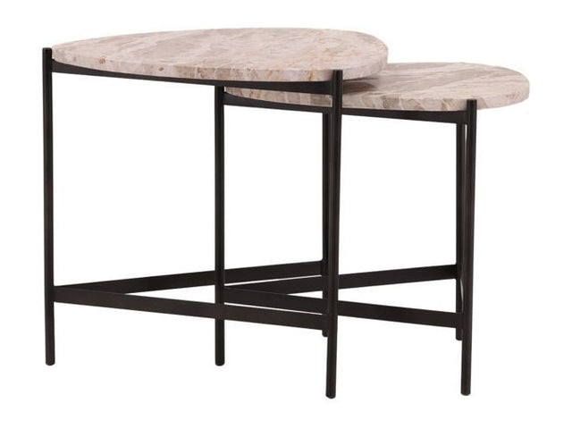 Corwin Natural/Black Nesting Tables - Ornate Home