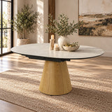 Corwin Natural Round Dining Table W/Ceramic Top