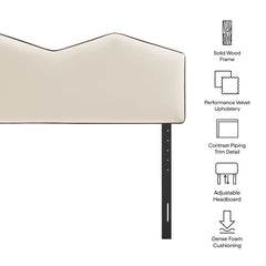 Cosette Alabaster Performance Velvet Full Size Headboard - Ornate Home