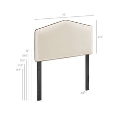 Cosette Alabaster Performance Velvet Twin Size Headboard - Ornate Home