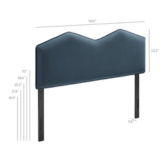 Cosette Cadet Blue Performance Velvet Full Size Headboard - Ornate Home