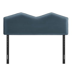 Cosette Cadet Blue Performance Velvet Queen Size Headboard - Ornate Home