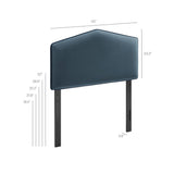 Cosette Cadet Blue Performance Velvet Twin Size Headboard - Ornate Home