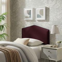 Cosette Mulberry Performance Velvet Twin Size Headboard - Ornate Home
