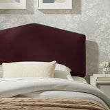 Cosette Mulberry Performance Velvet Twin Size Headboard - Ornate Home
