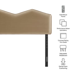 Cosette Taupe Performance Velvet Full Size Headboard - Ornate Home