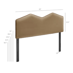 Cosette Taupe Performance Velvet Queen Size Headboard - Ornate Home