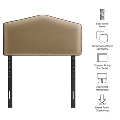 Cosette Taupe Performance Velvet Twin Size Headboard - Ornate Home