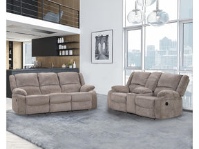 Cosimo Mocha 2 Piece Reclining Living Room Set - Ornate Home