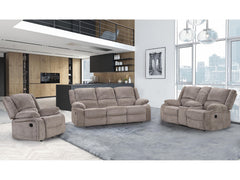 Cosimo Mocha 3 Piece Reclining Living Room Set - Ornate Home